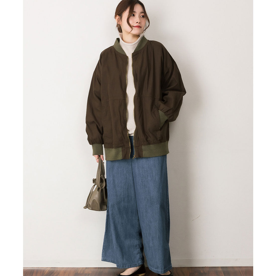 アットワン atONE ライトオンスウエスゴムワイドパンツ