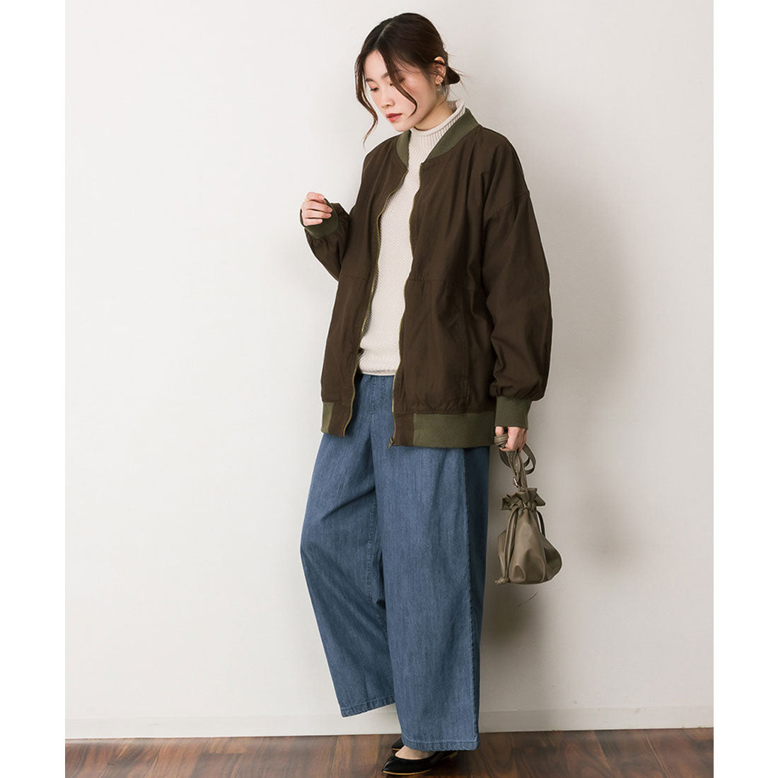 アットワン atONE ライトオンスウエスゴムワイドパンツ