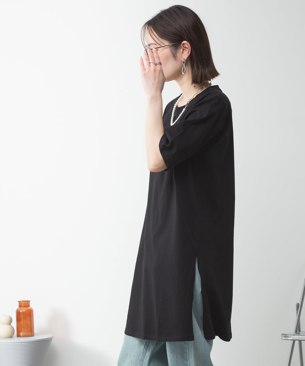 アットワン atONE ベアテン5分袖 チュニック （BLACK） ブラック