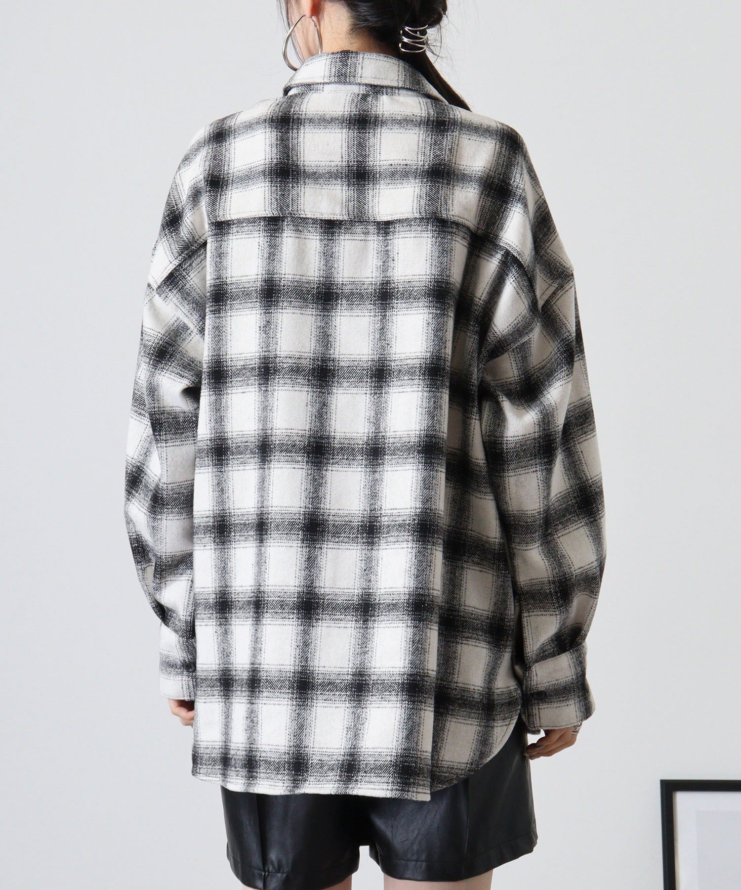 アットワン atONE 起毛チェックロングシャツ