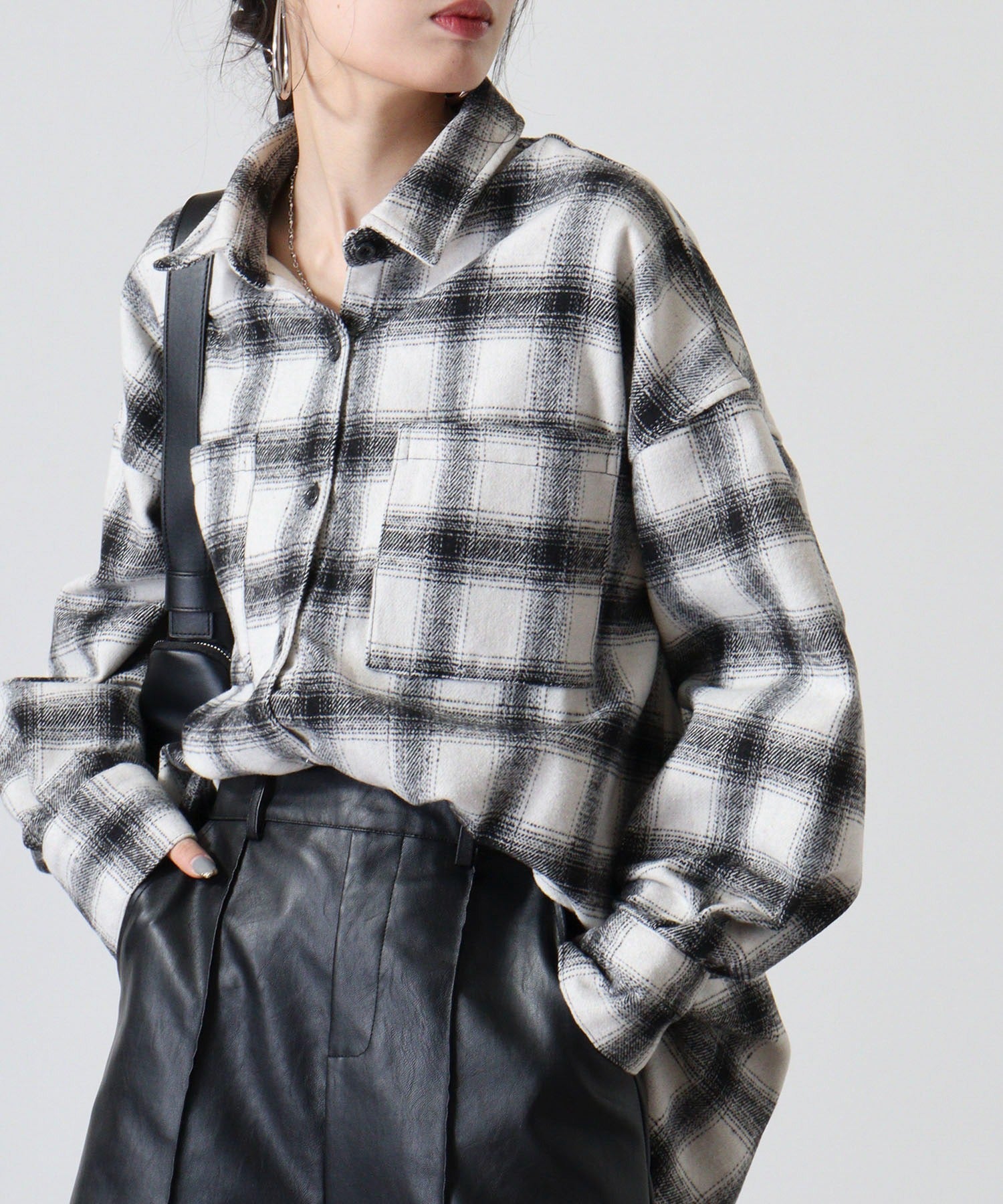 アットワン atONE 起毛チェックロングシャツ