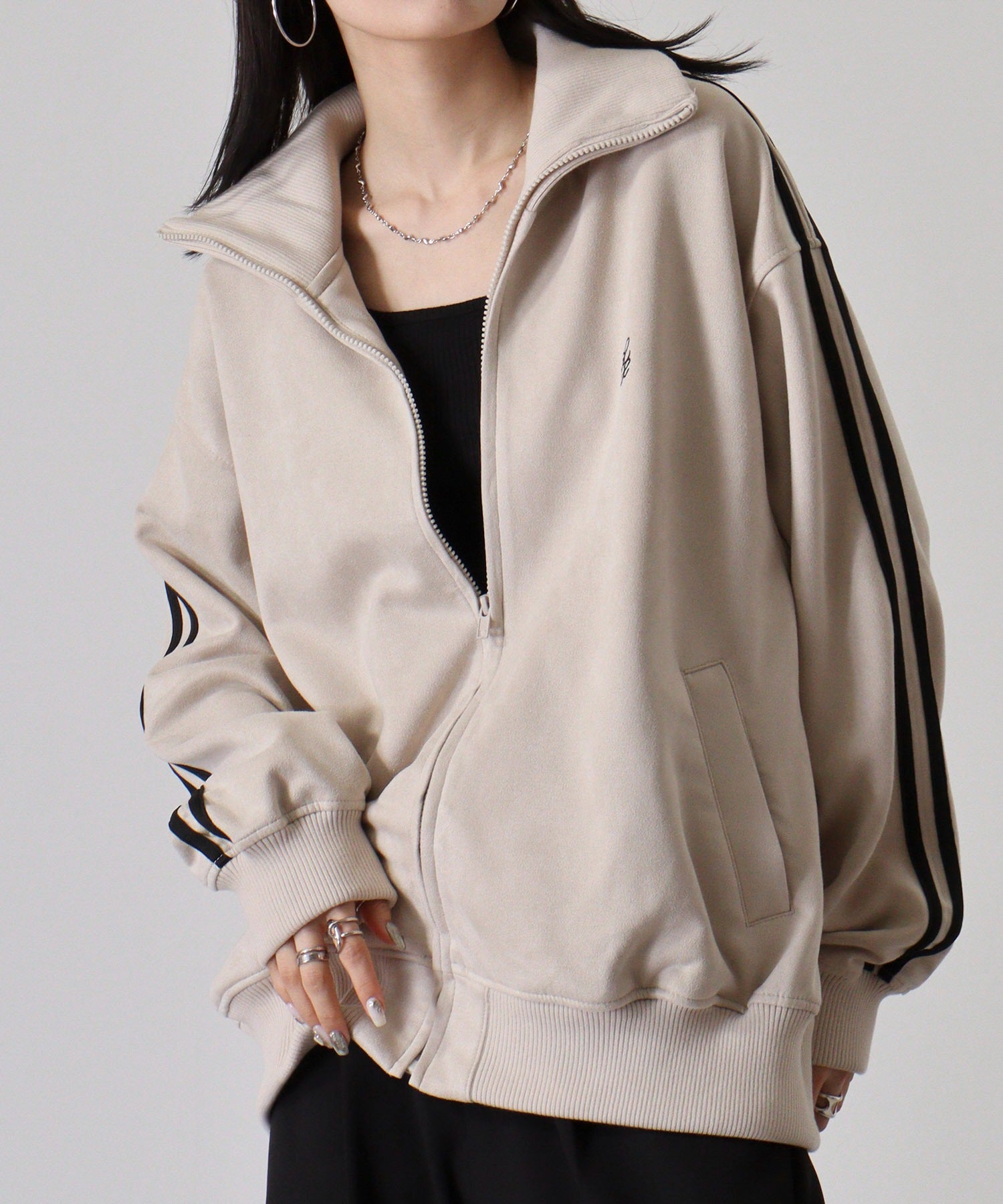 アットワン atONE スエードポンチトラックジャケット （アイボリー） アイボリー