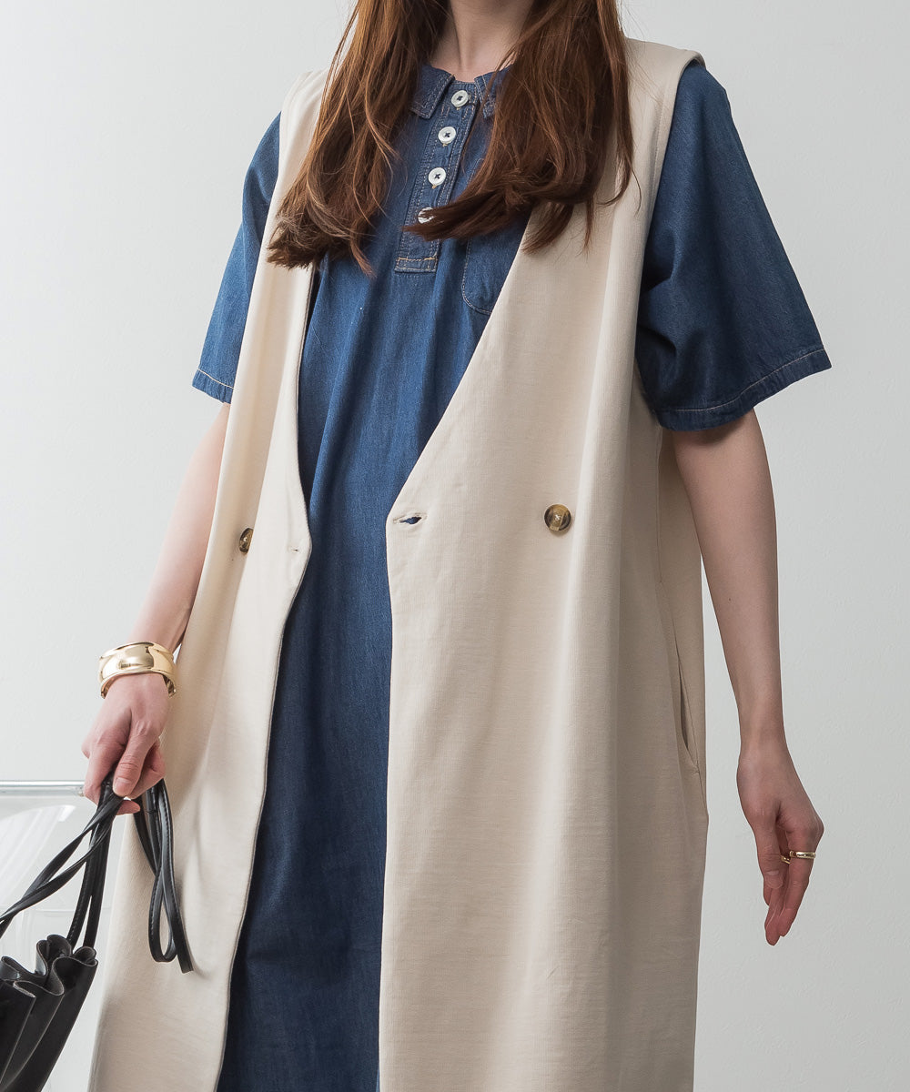 アットワン atONE 襟付きデニムワンピース