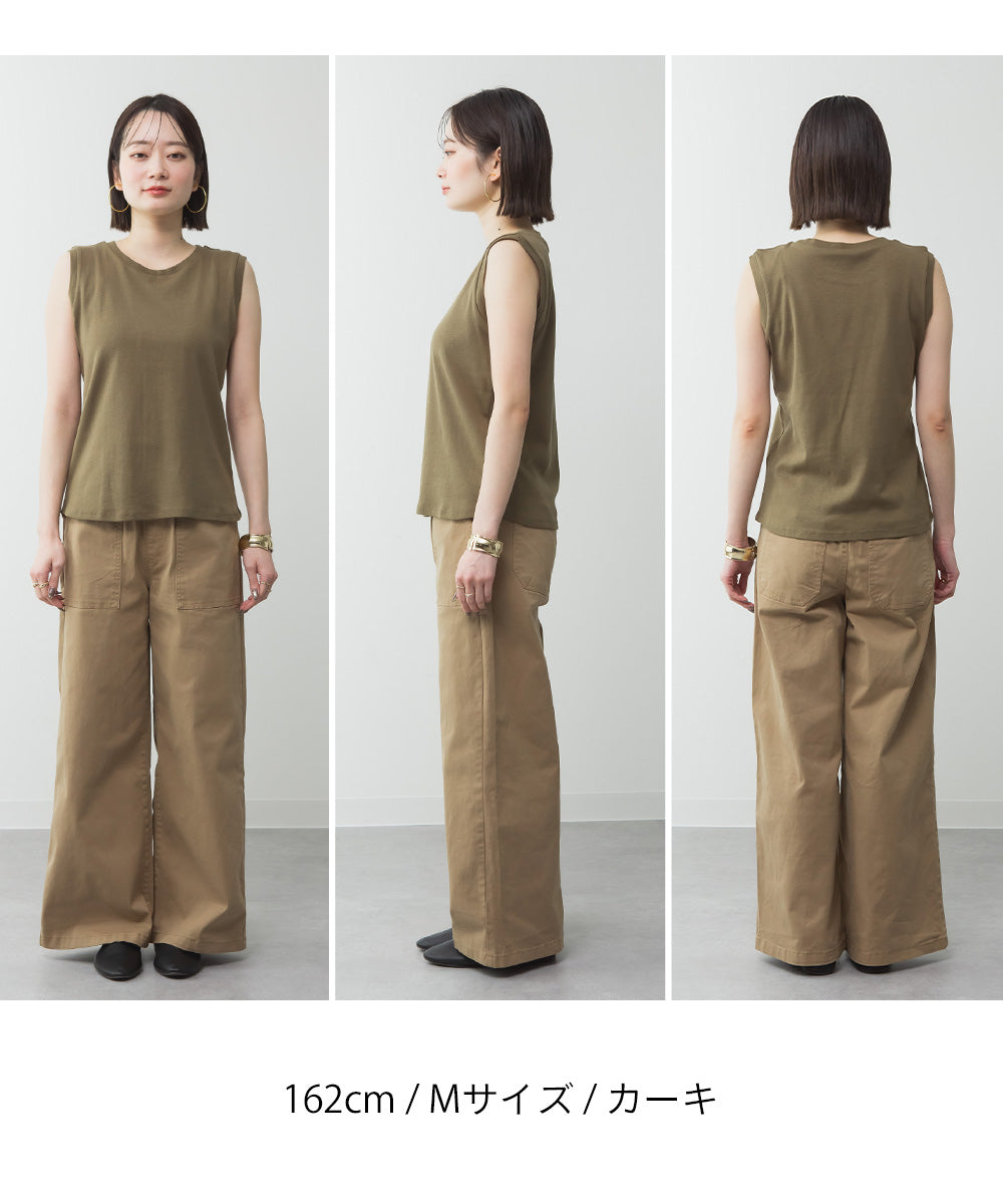 アットワン atONE ラウンドネックノースリーブトップ （杢グレー） 杢グレー