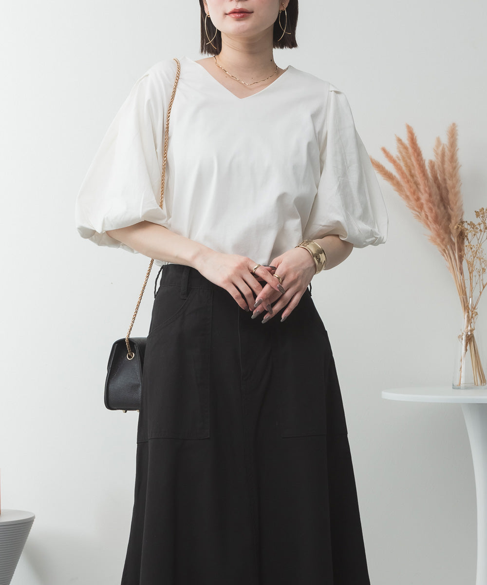 アットワン atONE コットンパフスリーブTシャツ （オフホワイト） オフホワイト