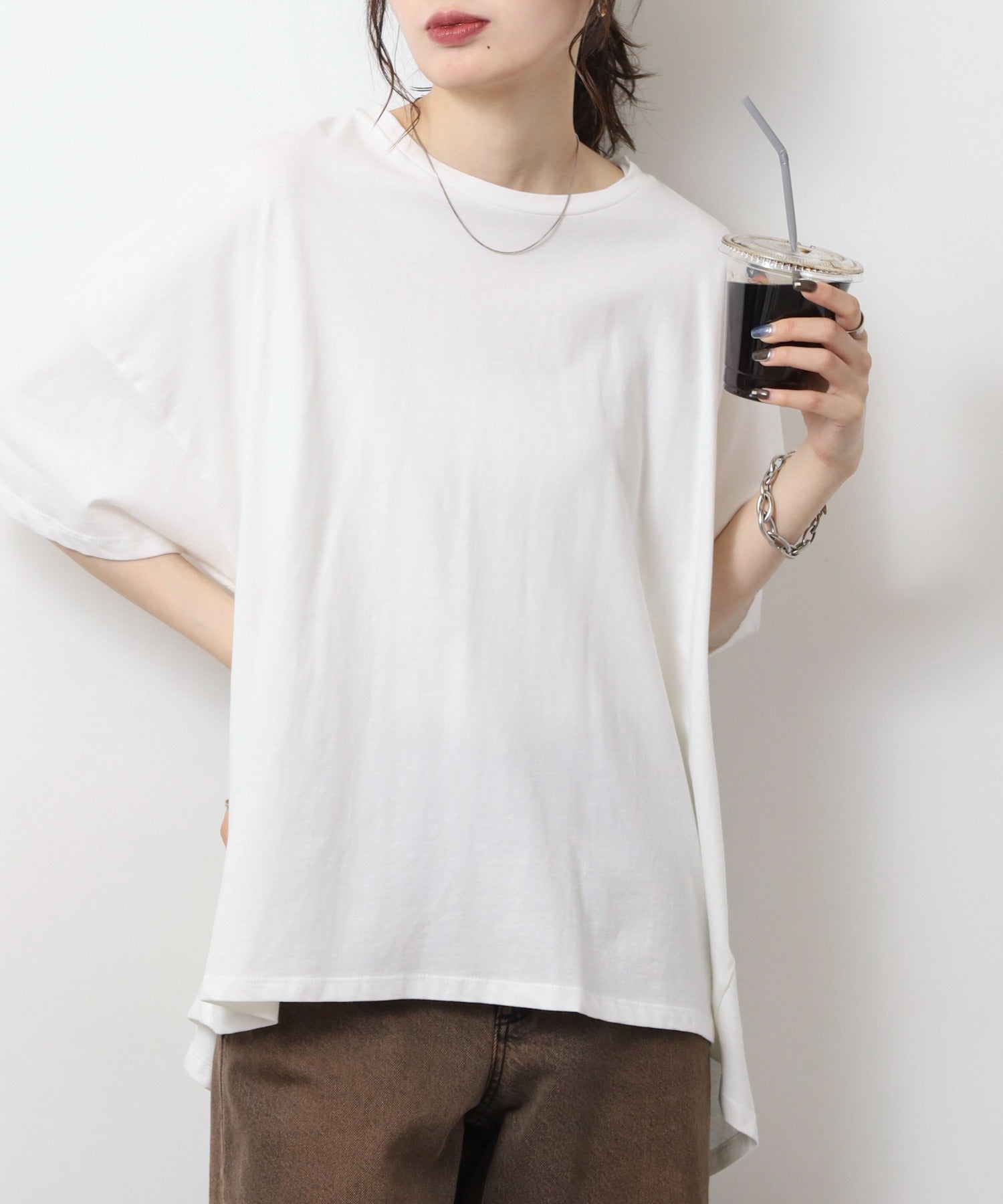 アットワン atONE バッグギャザーTシャツ （オフホワイト） オフホワイト