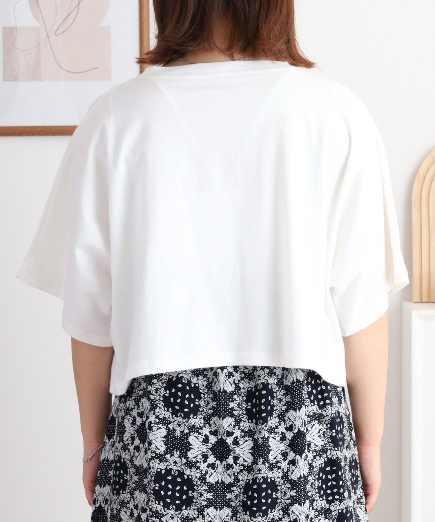 アットワン atONE レーヨンキャミOP＋小花柄天竺Tシャツアンサンブル （ネイビー） ネイビー