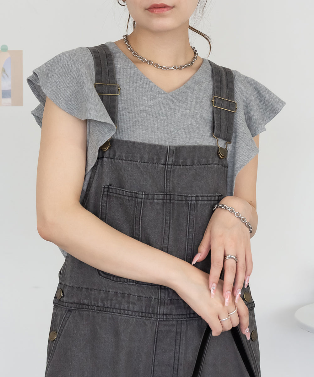 アットワン atONE フレアーフレンチスリーブTシャツ （グレー） グレー