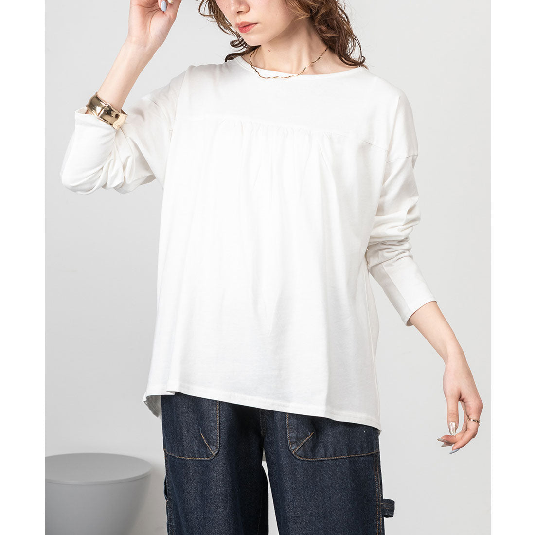 アットワン atONE バックダブル長袖Tシャツ （ホワイト） ホワイト