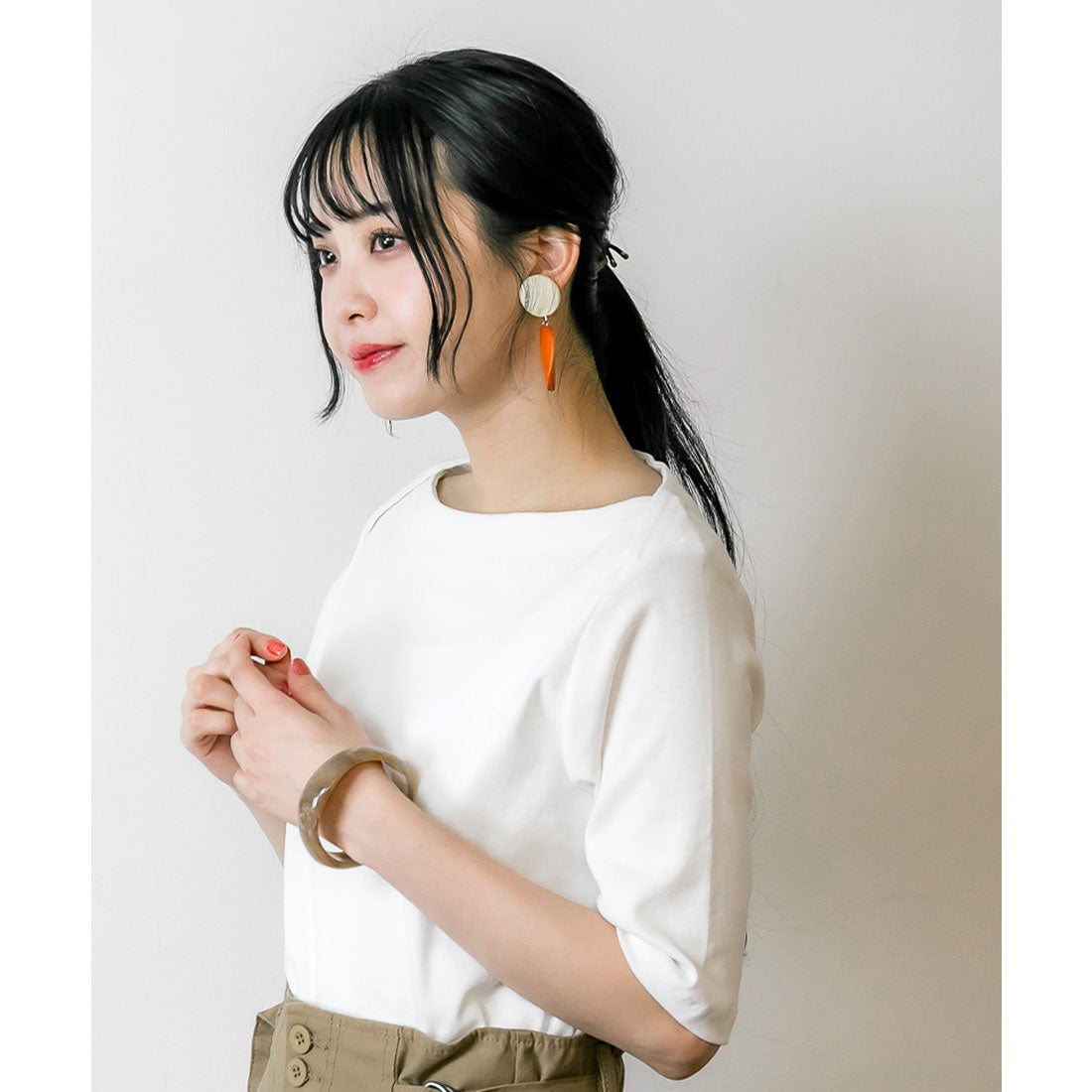アットワン atONE ボートネックカットソー （OFFWHITE） オフホワイト
