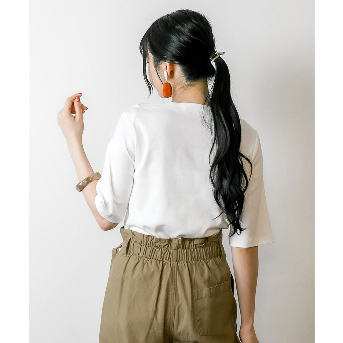アットワン atONE ボートネックカットソー （OFFWHITE） オフホワイト