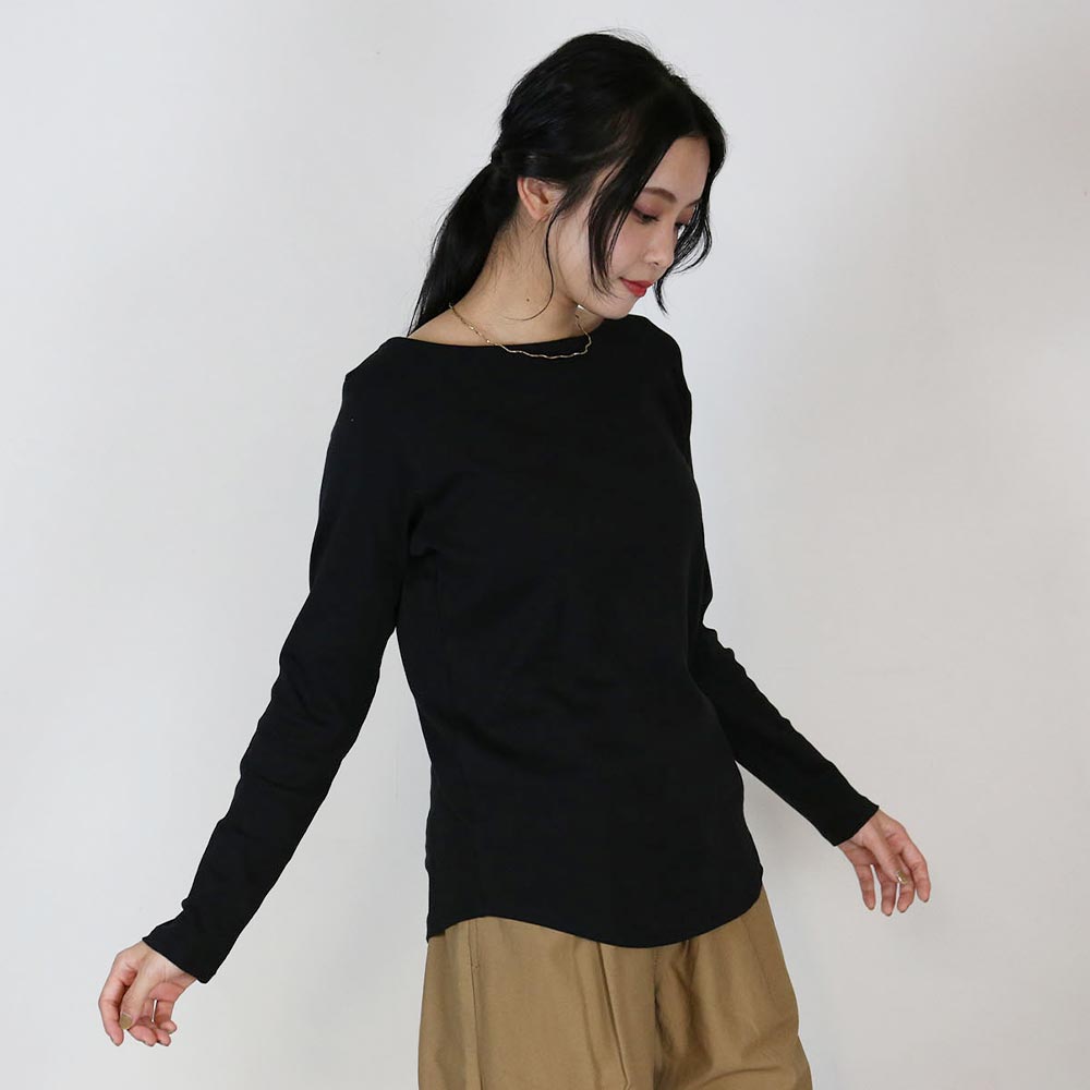 アットワン atONE キレイ見せボートネックロングTシャツ
