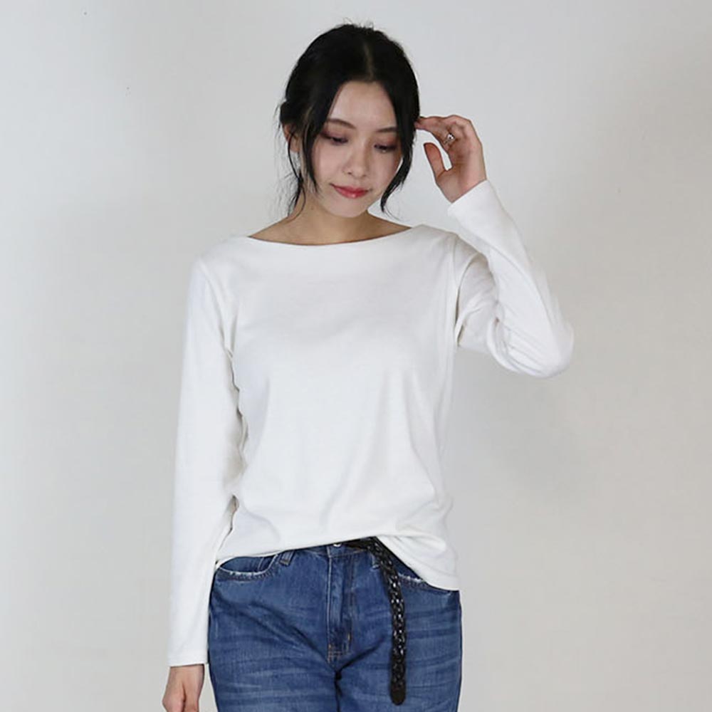 アットワン atONE キレイ見せボートネックロングTシャツ