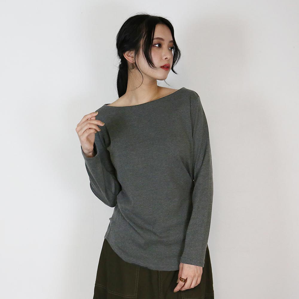 アットワン atONE キレイ見せボートネックロングTシャツ