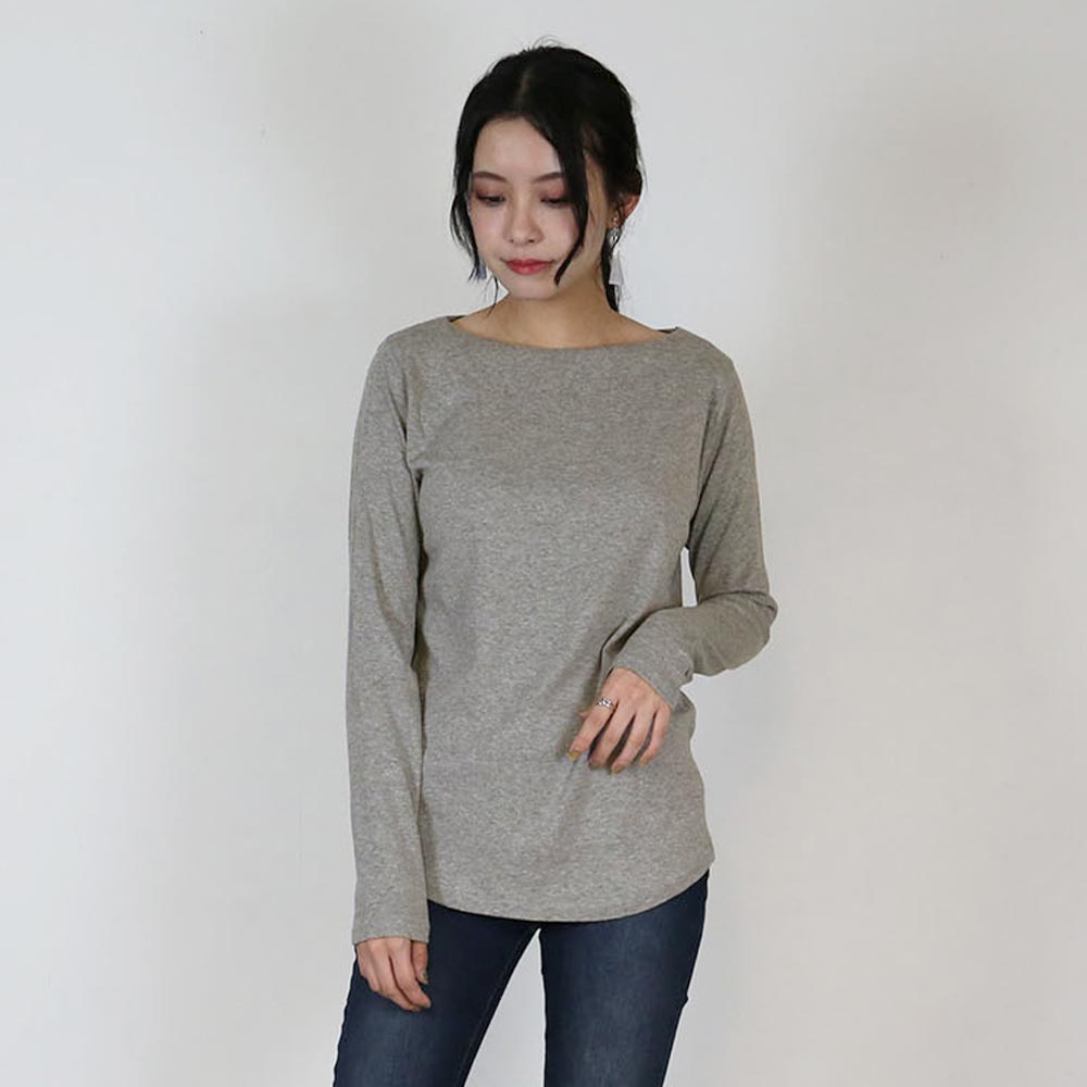 アットワン atONE キレイ見せボートネックロングTシャツ