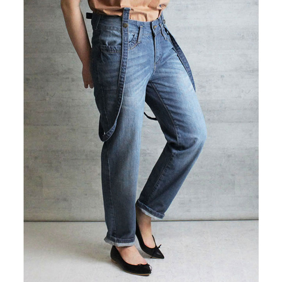 アットワン atONE サスペンダー付きサルエルデニム