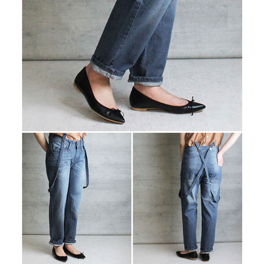 アットワン atONE サスペンダー付きサルエルデニム