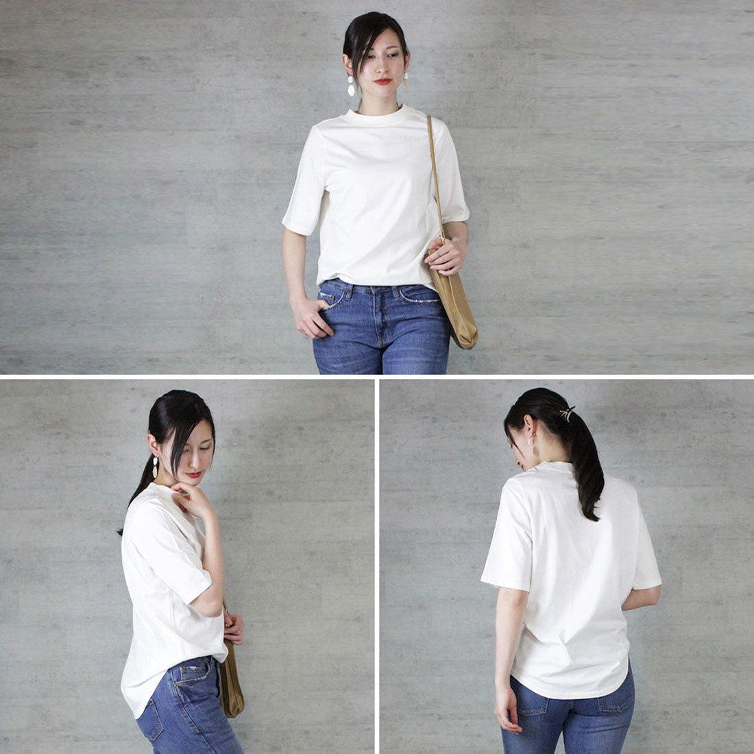 アットワン atONE プチハイネック半袖Tシャツ
