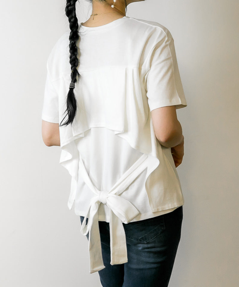 アットワン atONE バックリボン付き半袖Tシャツ （ホワイト） ホワイト