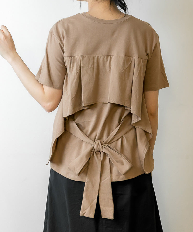 アットワン atONE バックリボン付き半袖Tシャツ （ココア） ココア