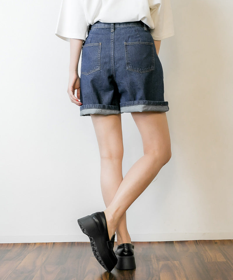 アットワン atONE ハイウエストデニムショートパンツ
