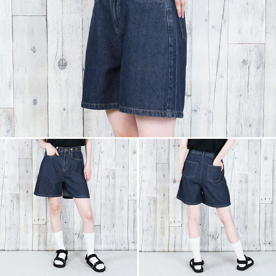 アットワン atONE ハイウエストデニムショートパンツ