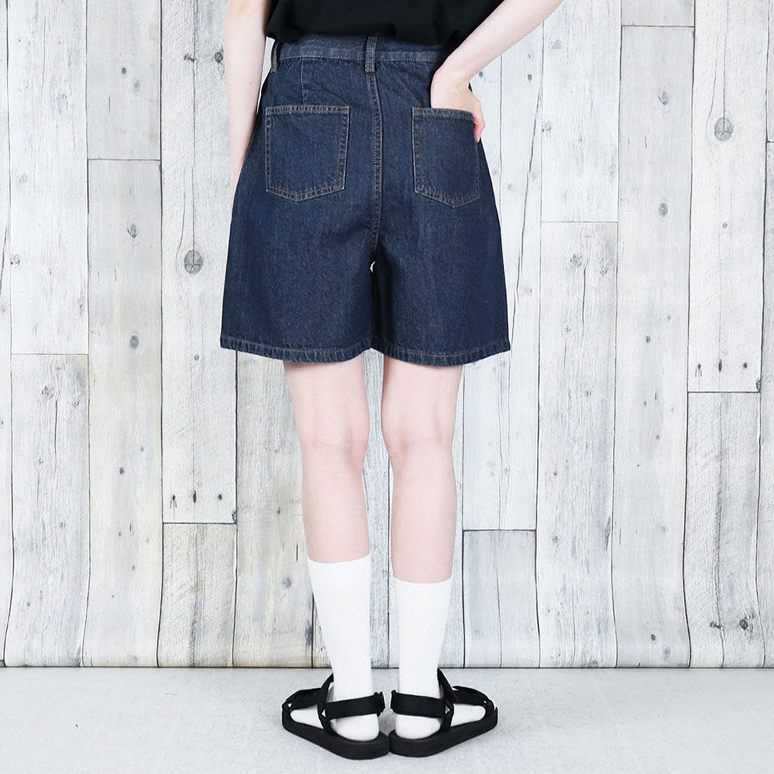 アットワン atONE ハイウエストデニムショートパンツ