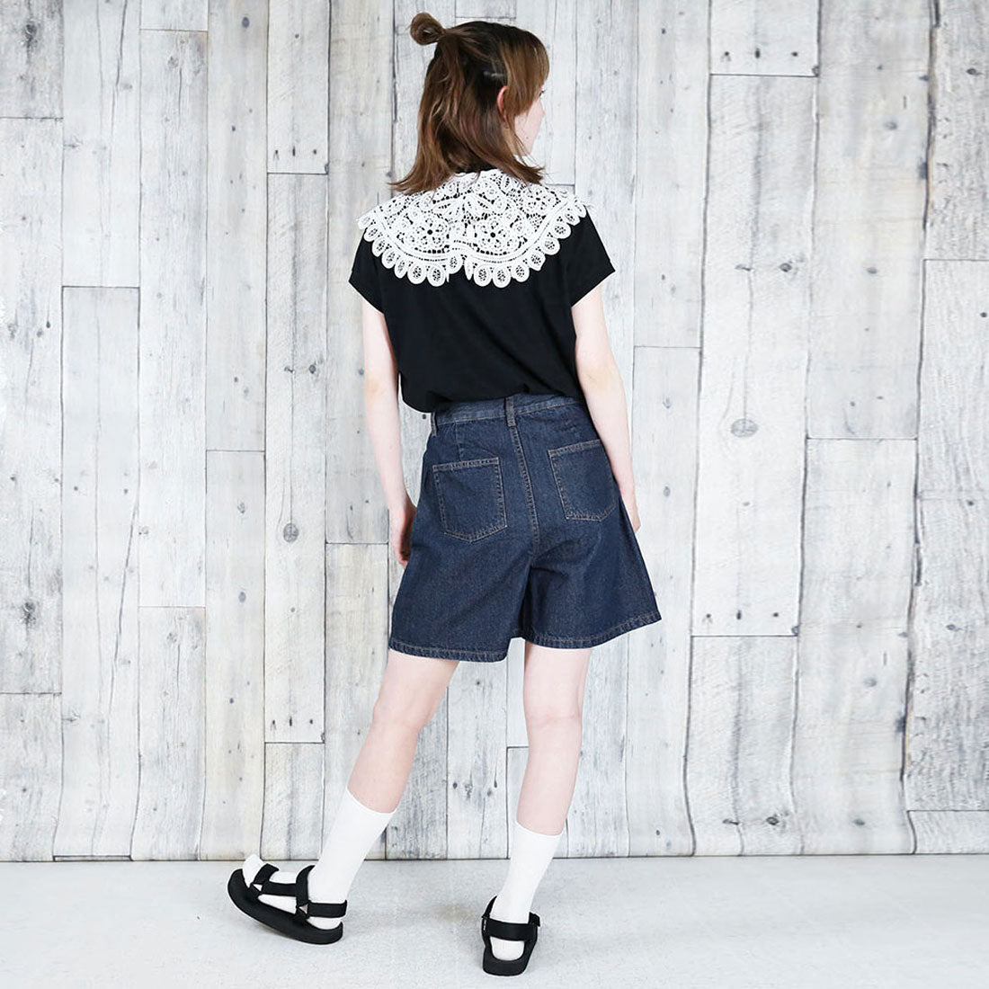 アットワン atONE ハイウエストデニムショートパンツ