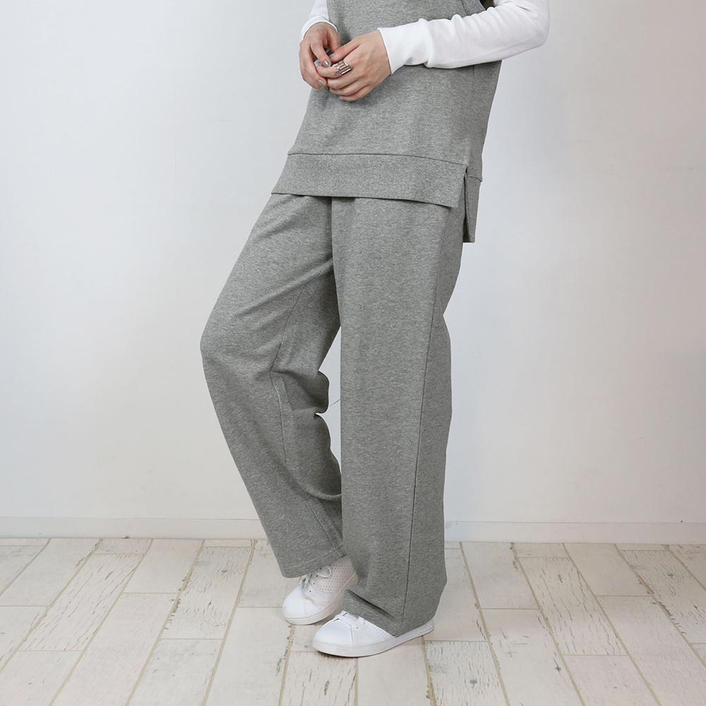 アットワン atONE 裏毛ワイドパンツ,杢グレー