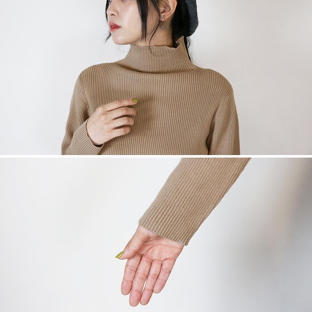 アットワン atONE タートルネックリブニット