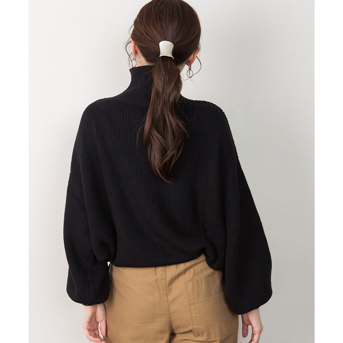 アットワン atONE タートルネックボリュームニット （BLACK） ブラック