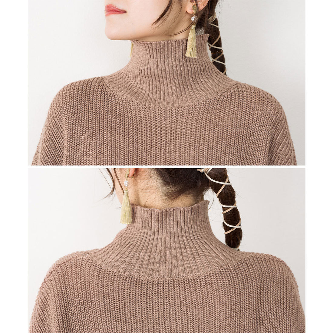 アットワン atONE タートルネックボリュームニット （BLACK） ブラック