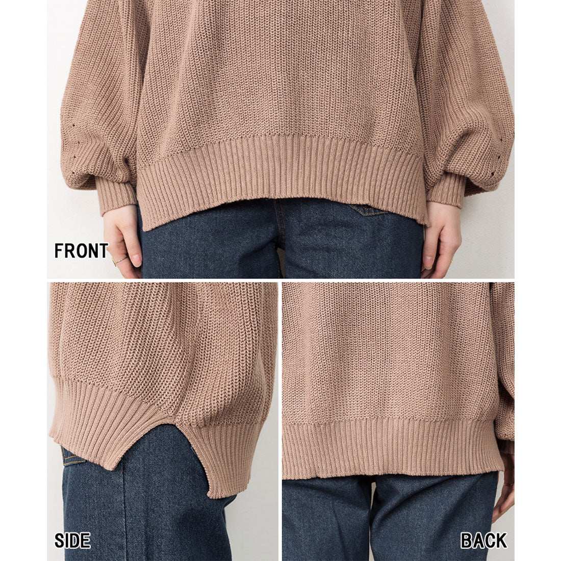 アットワン atONE タートルネックボリュームニット （BLACK） ブラック