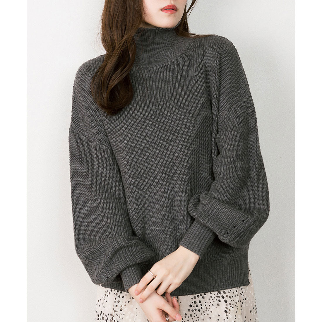 アットワン atONE タートルネックボリュームニット （M-GRAY） 杢グレー