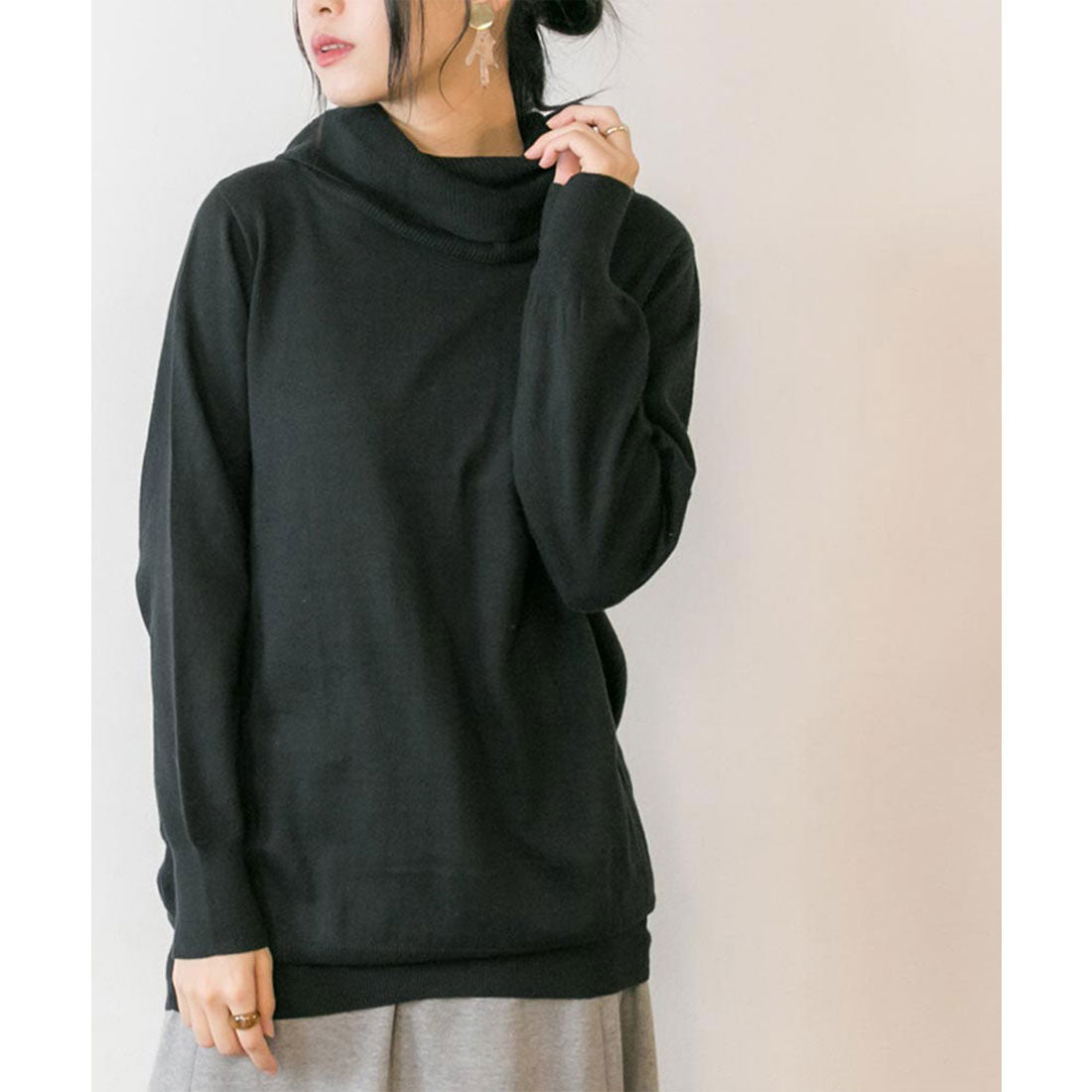 アットワン atONE オフタートルプルオーバー （BLACK） ブラック