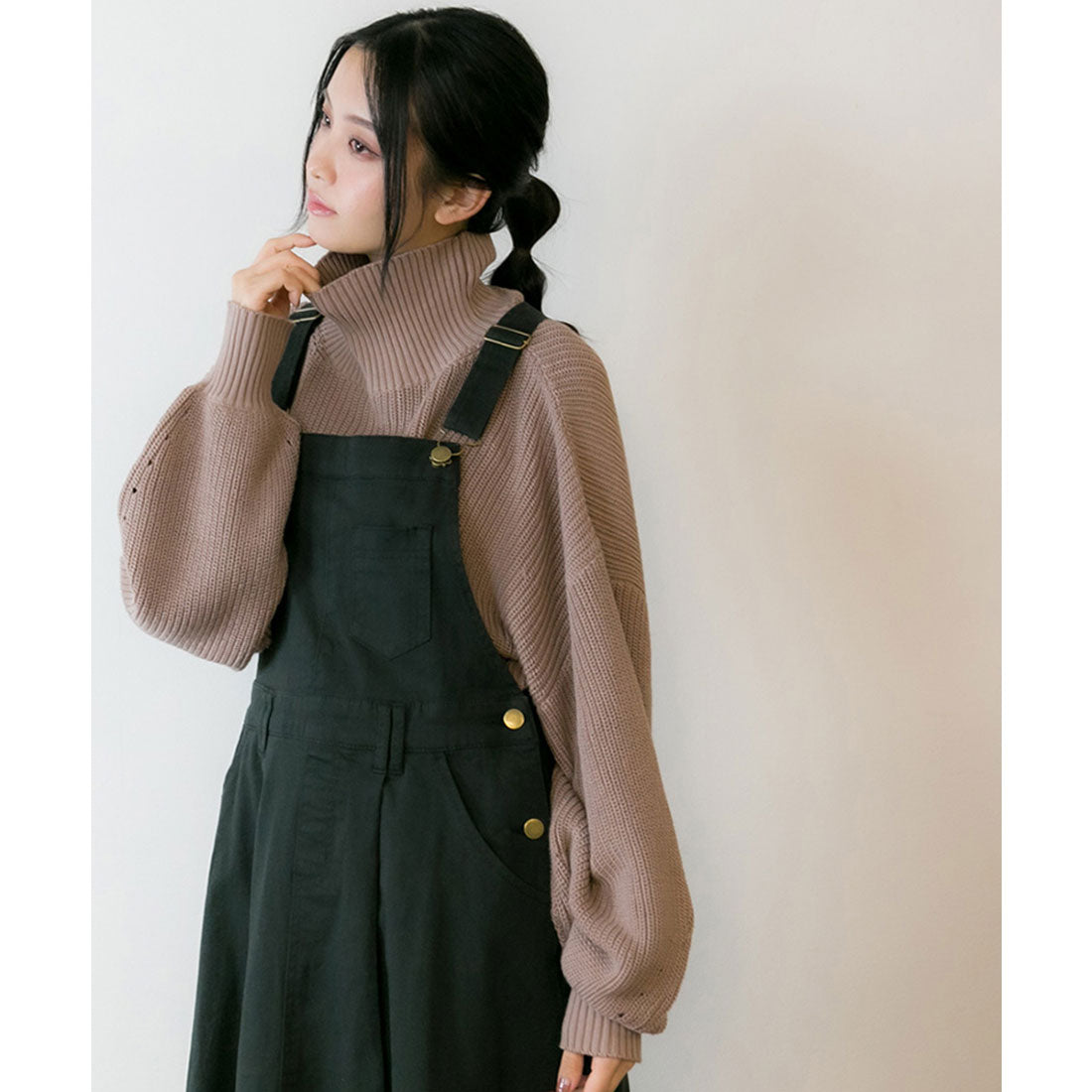 アットワン atONE マキシ丈フレアサロペスカート