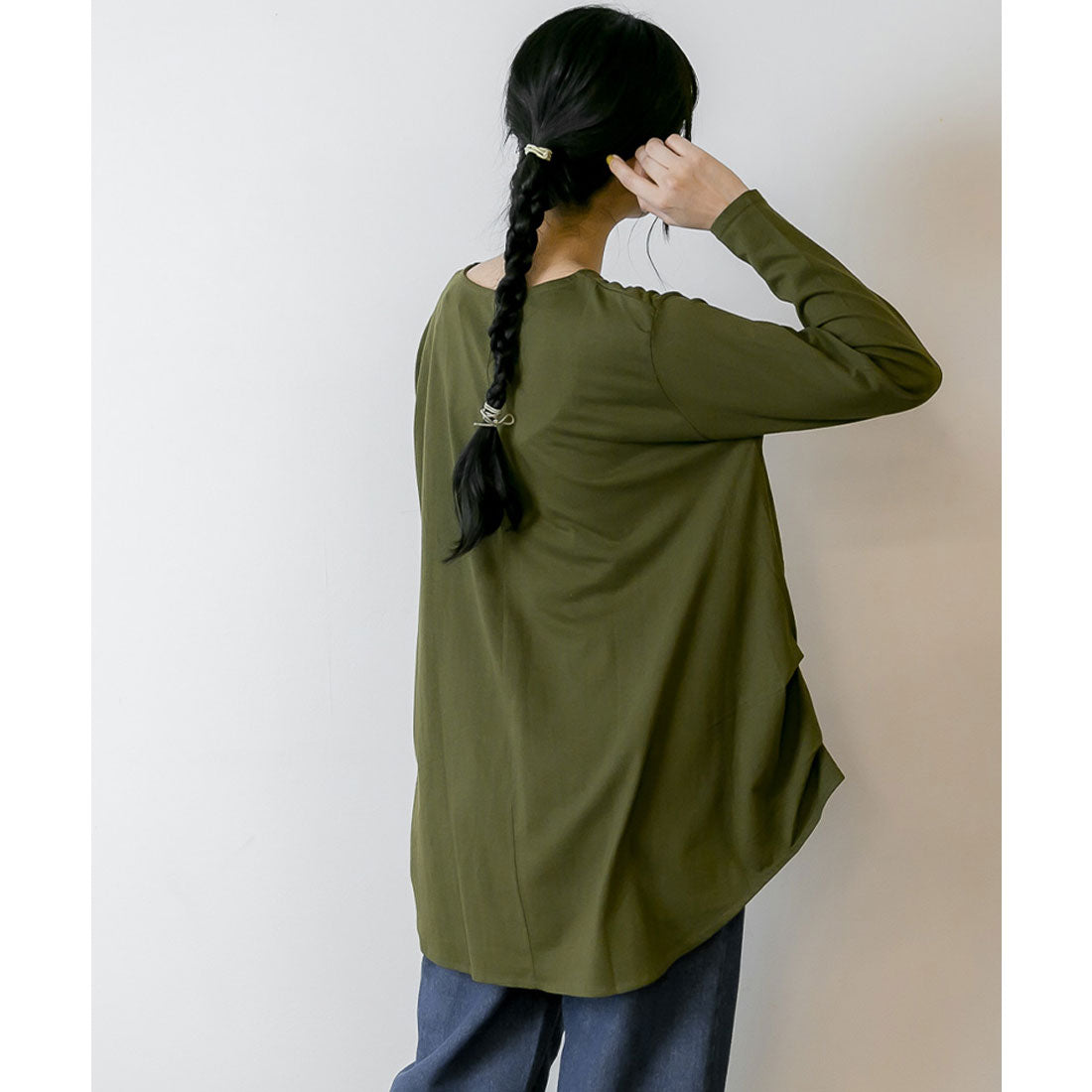アットワン atONE 脇タックVネック長袖カットソー （KHAKI） カーキ