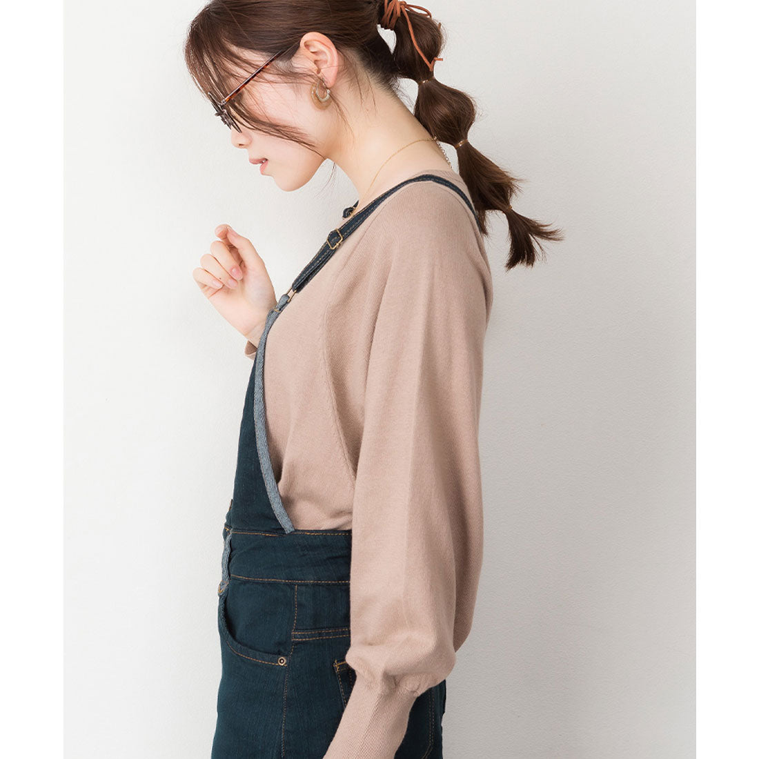 アットワン atONE デニムマキシ丈スカートサロペット