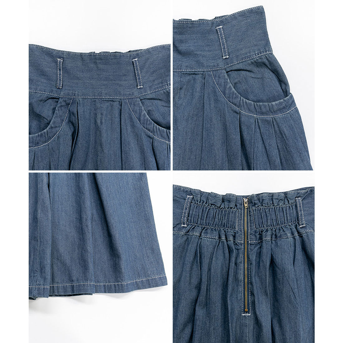 アットワン atONE タックフレアデニムスカート