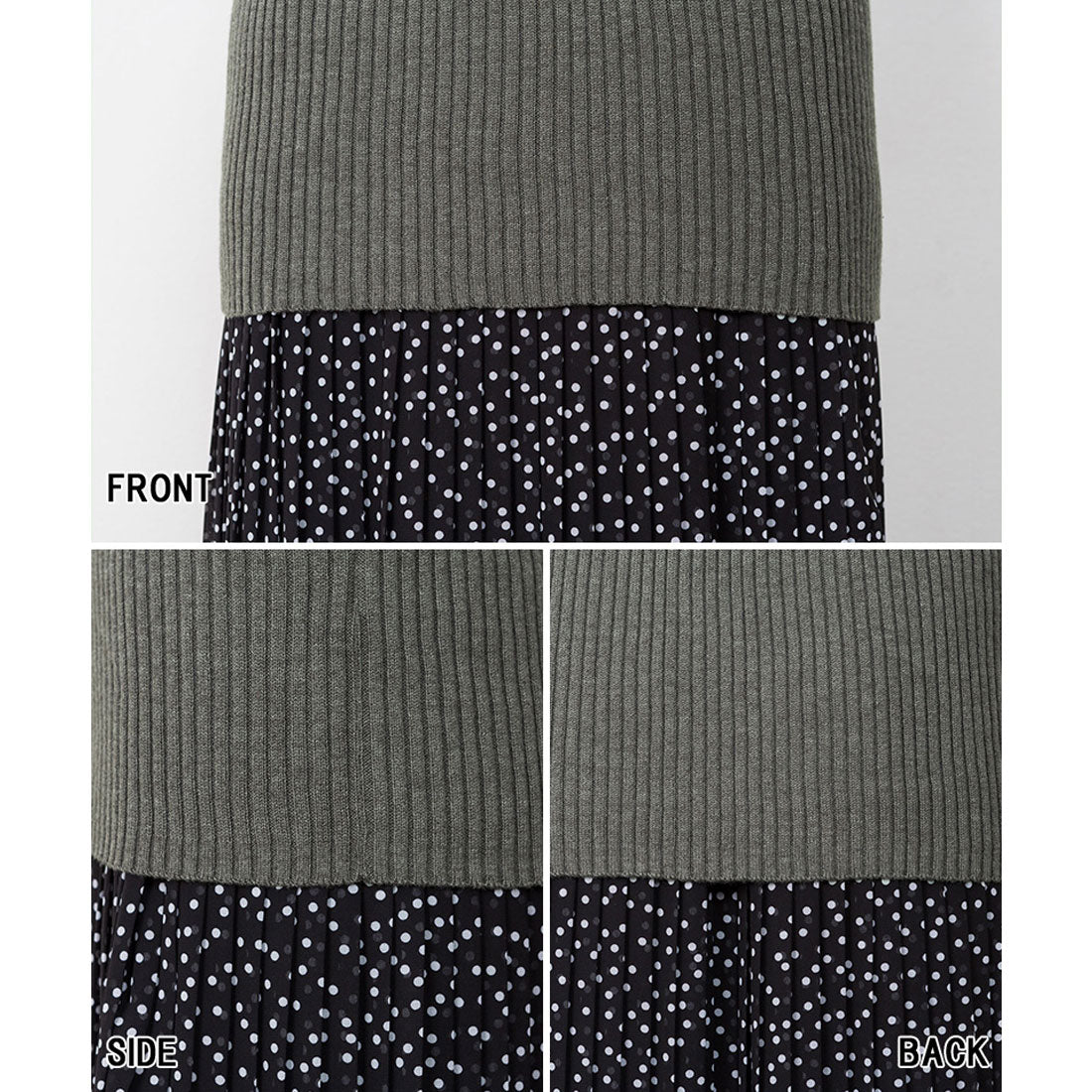 アットワン atONE メロウ襟タートルネックリブニット （杢グレー） 杢グレー