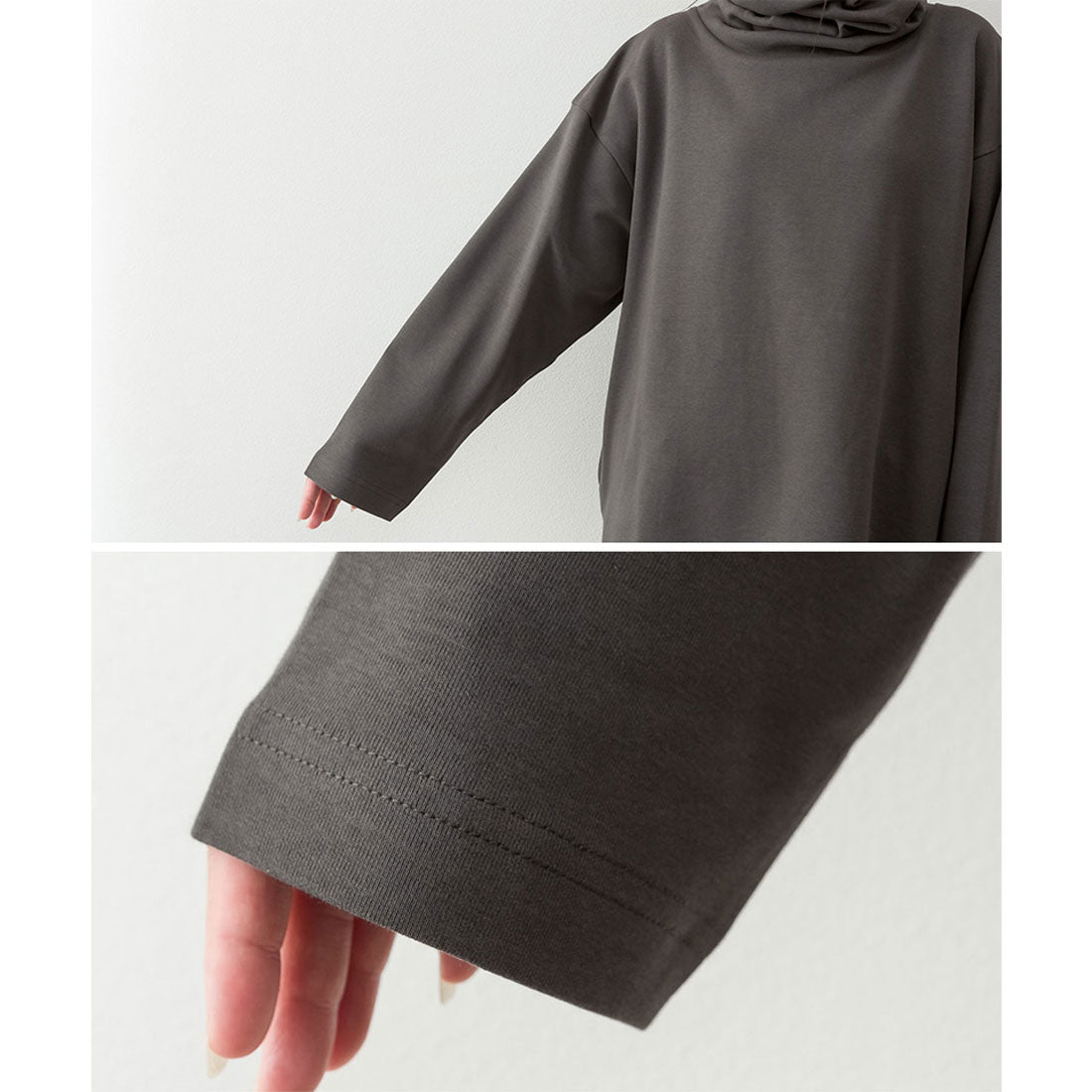 atONE Wide High Neck Smooth Pullover