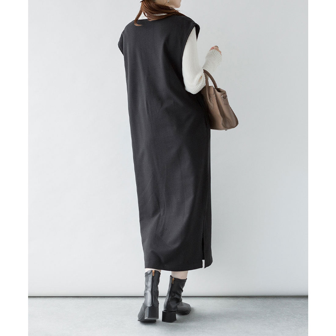 アットワン atONE キーネックロングワンピース