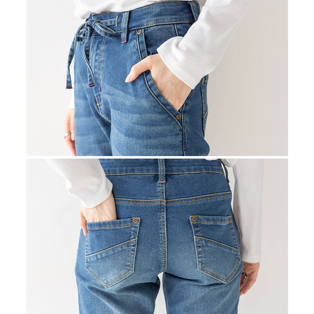 アットワン atONE ニットデニム切り替えパンツ