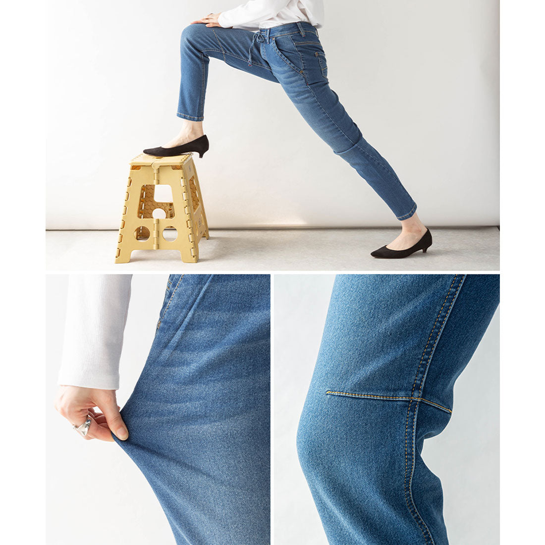 アットワン atONE ニットデニム切り替えパンツ