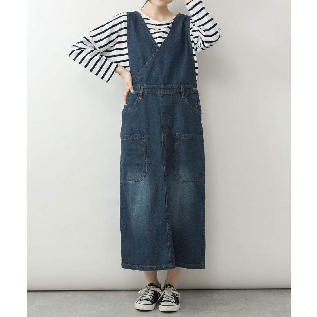 アットワン atONE カシュクールデニムジャンスカ