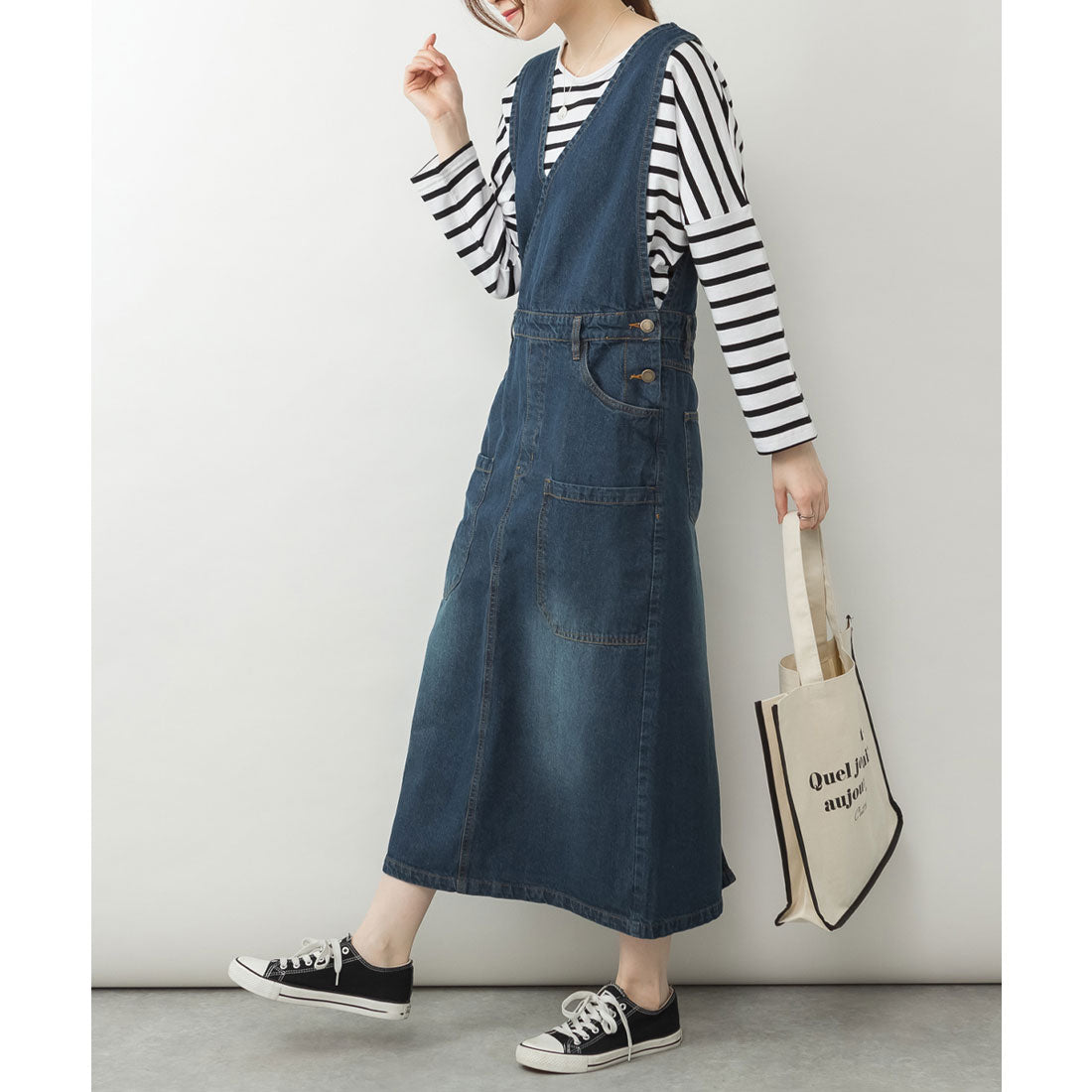 アットワン atONE カシュクールデニムジャンスカ