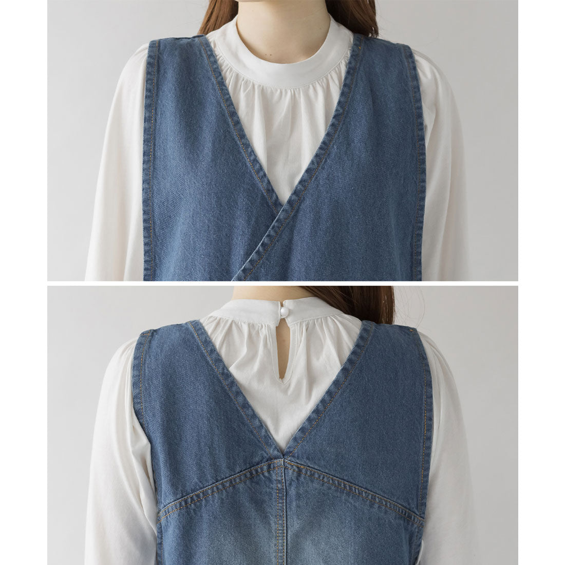 アットワン atONE カシュクールデニムジャンスカ