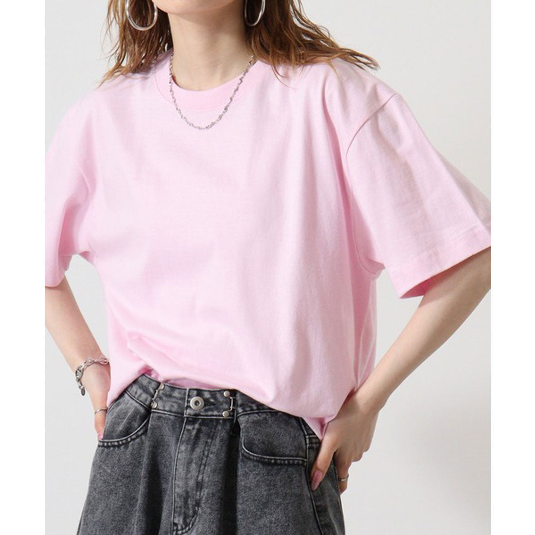 アットワン atONE 5.6オンスハイグレードコットンTシャツ,LIGHT PINK