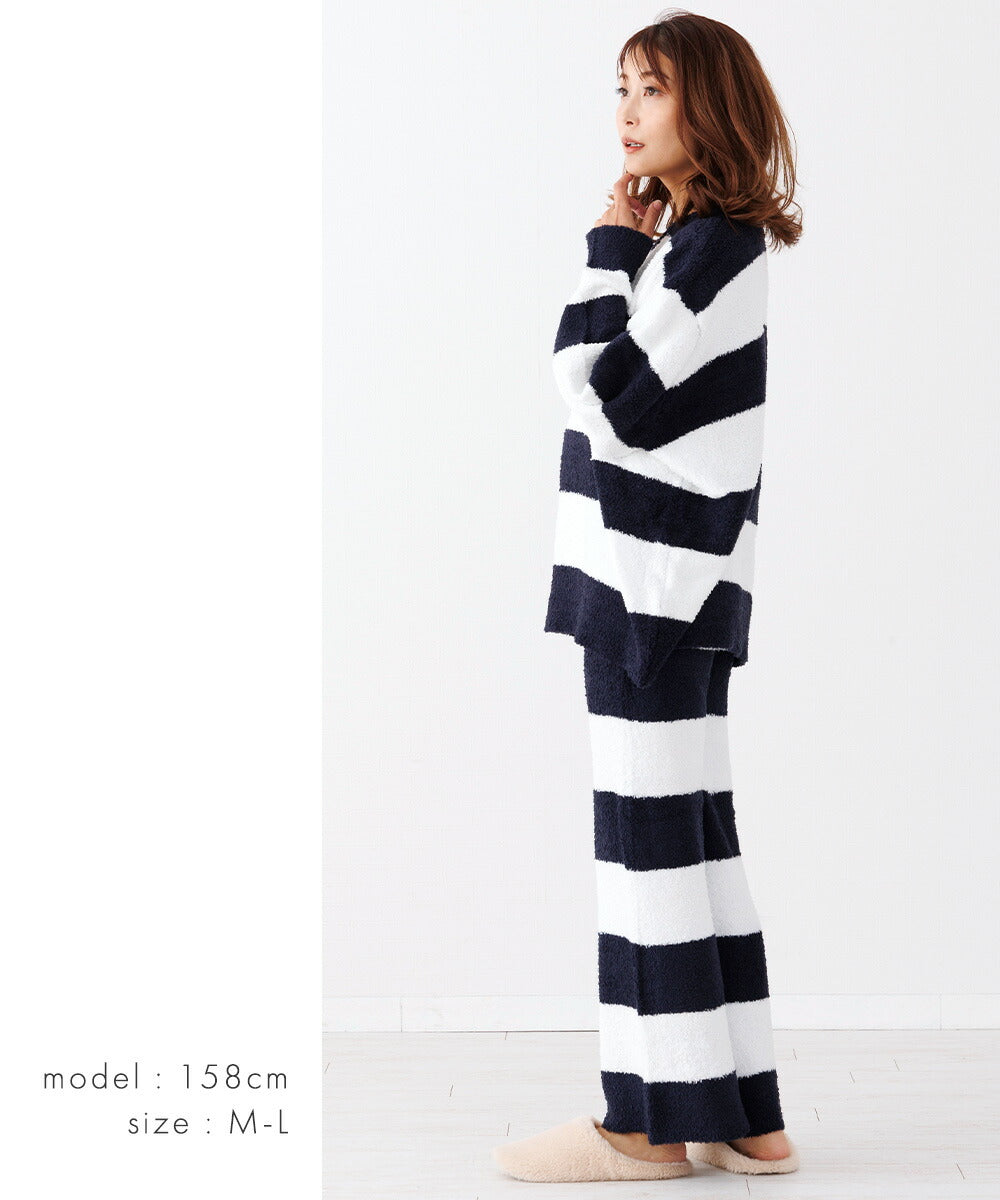 Auni Roomwear Pajama Set Up Fluffy Tops Pants Women's Loungewear Knit Casual 8358