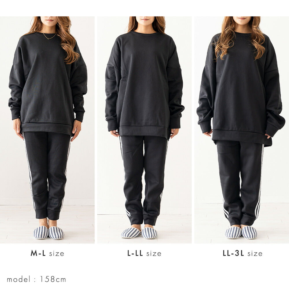 Auni Auni Fleece-Lined Loungewear Set Top and Bottom Sweat Casual Home Wear Jersey for Women 8303